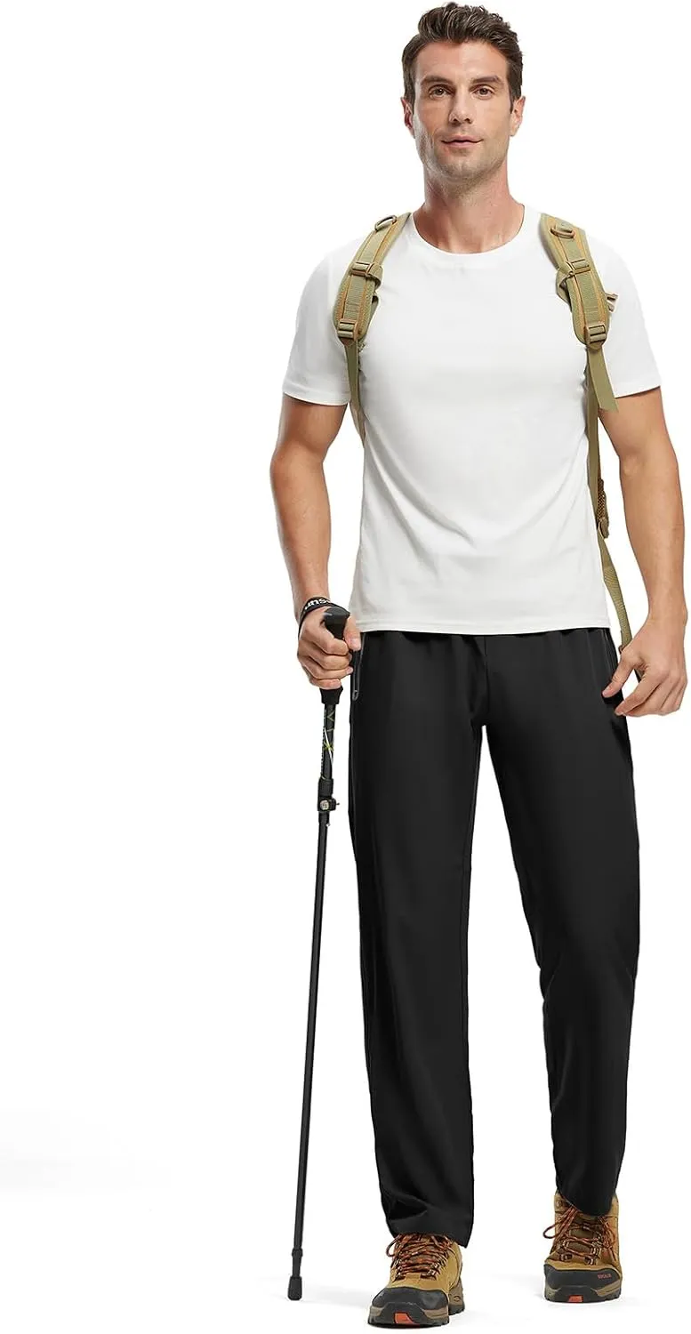 BGOWATU Men's Sweatpants Zipper Pockets Lightweight Exercise Pants Running Workout Sports