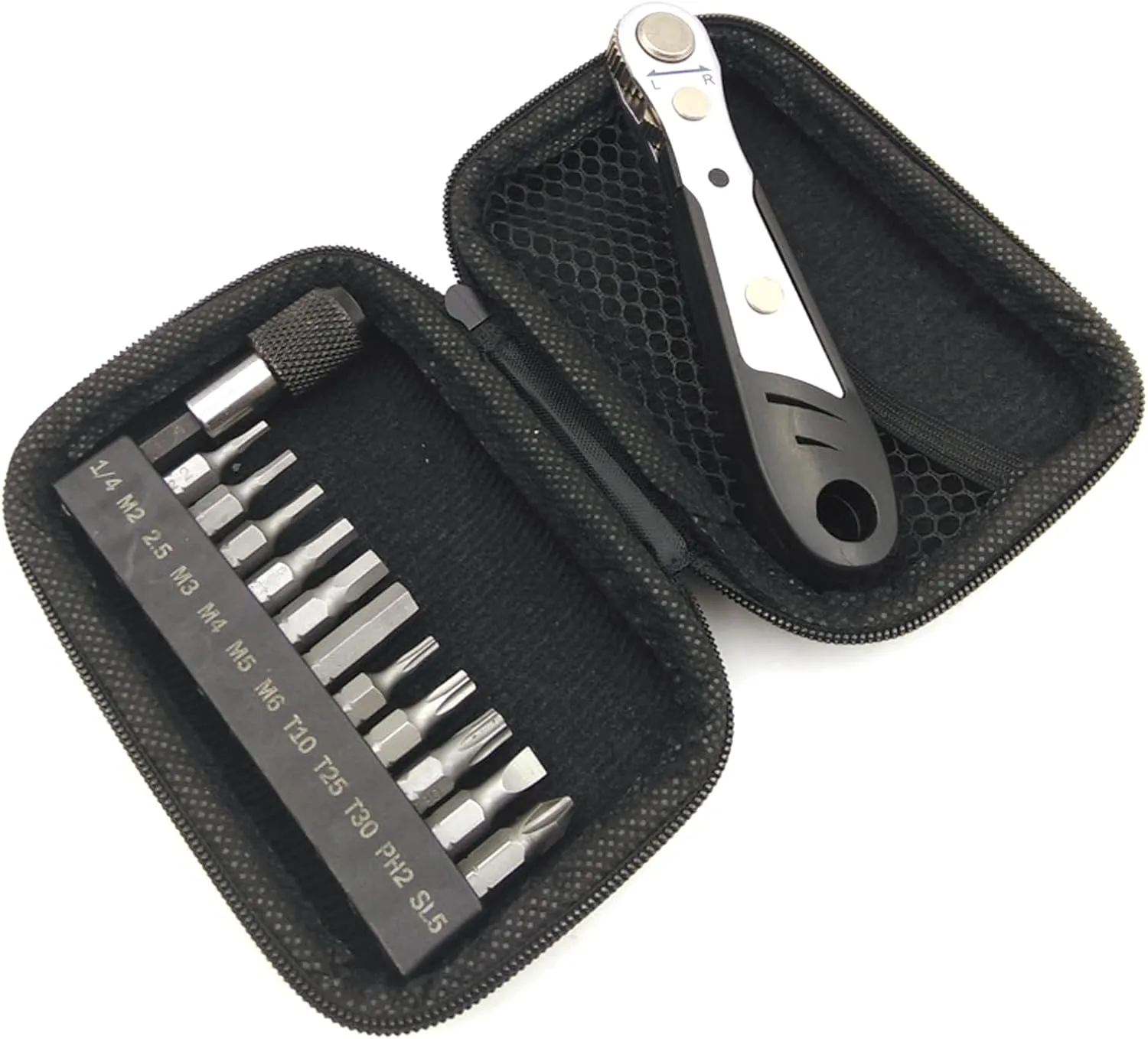 Bike Repair Kit, Allen and Torx Bits, Ratchet Wrench, Magnetic Holder, Compact Case, for Cyclists, DIY Enthusiasts, and Bike Maintenance