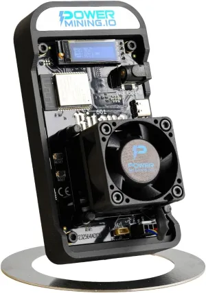 Bitaxe Gamma 601 ASIC Bitcoin Miner | 1.1 TH/s @ 18W | BM1370 Chip (Antminer S21 Pro) | Wi-Fi | USB-C | AxeOS | Open Source | Made in Europe | Incl. Power Supply & Stand