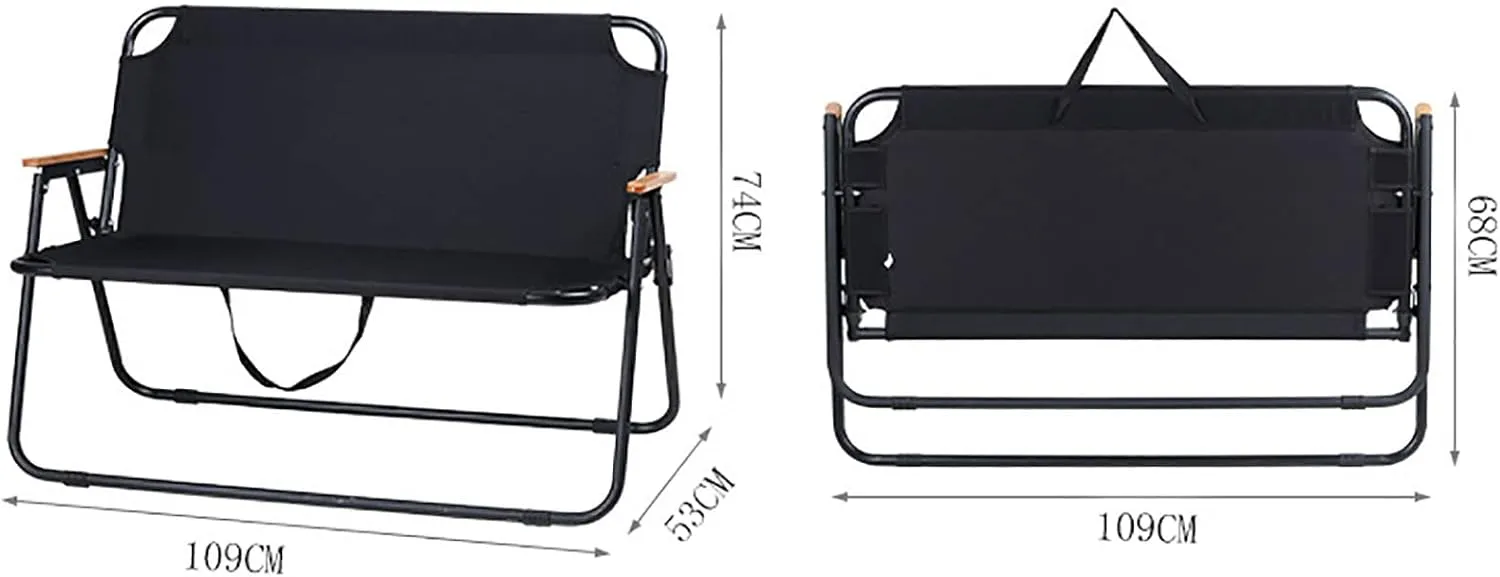 BK&MF Double Outdoor Folding Camping Chair,Portable Beach Camp Chair Comfortable Lawn Director Chair Heavy Duty for Storage and Travel,A,109x72x62cm(43x28x24inch)