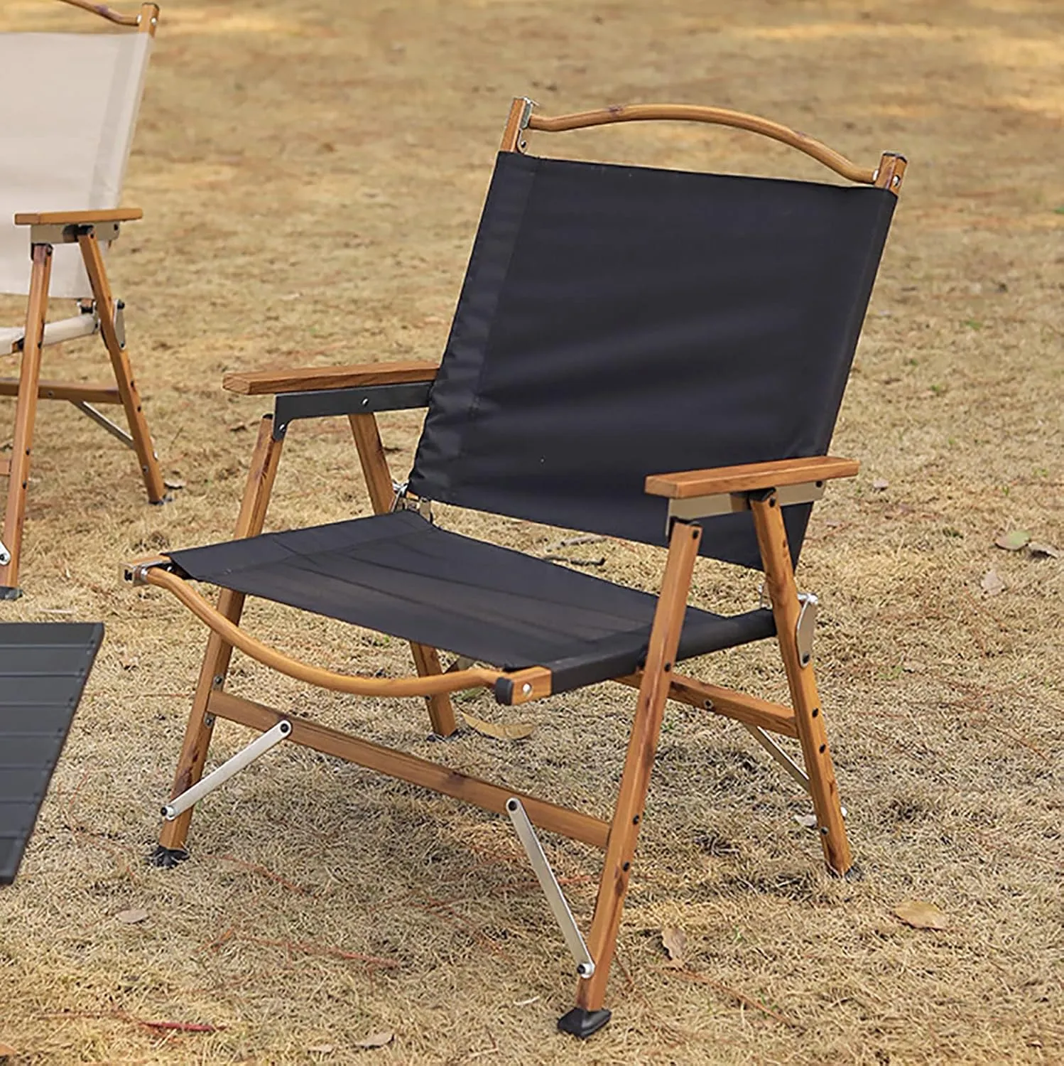 BK&MF Outdoor Folding Camping Chair, Stable Portable Compact Director Chair Heavy Duty with Storage Pocket Beach Camp Chair for Storage and Trave,B,48x49x71cm(19x19x28inch)