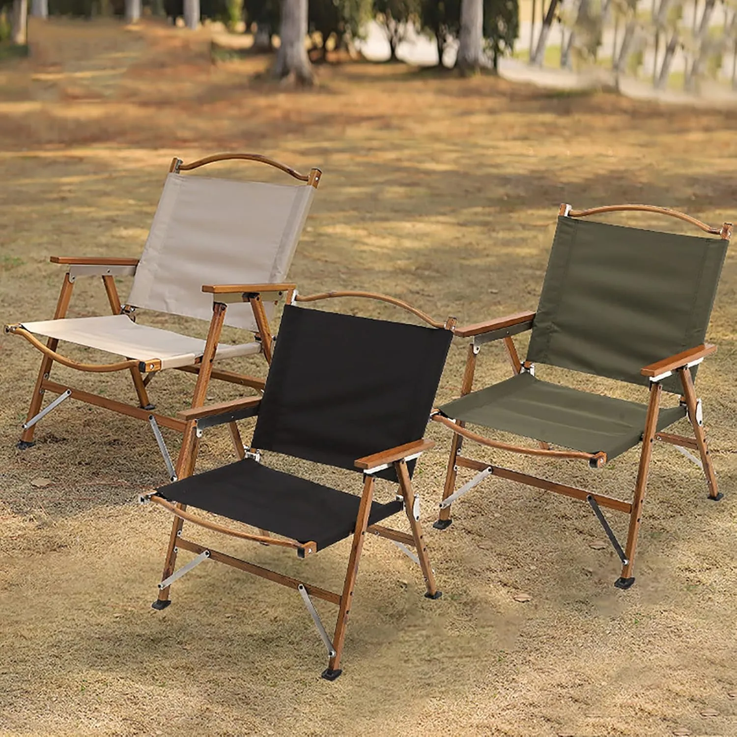 BK&MF Outdoor Folding Camping Chair, Stable Portable Compact Director Chair Heavy Duty with Storage Pocket Beach Camp Chair for Storage and Trave,C,48x49x71cm(19x19x28inch)