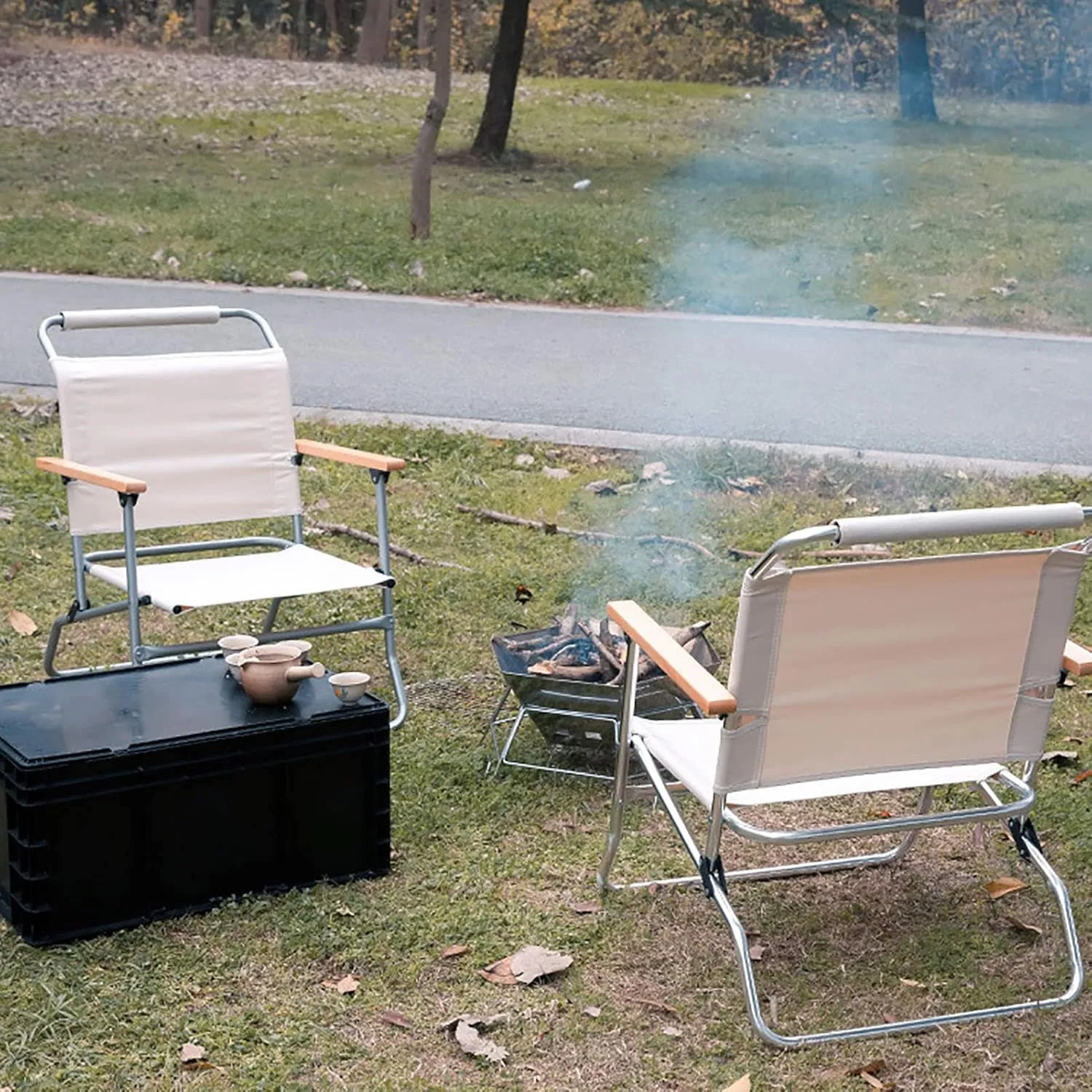BK&MF Portable Folding Camping Chair,Outdoor Camping Lounge Chair with Padded Armrest Space Saving Comfortable Removable for Storage and Travel,A,57x50x74cm(22x20x29inch)