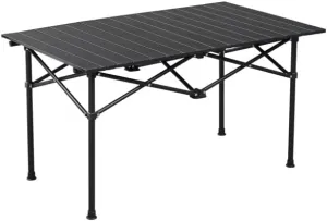 Black Camping Table Folding Portable Camp 37x20 inch, Black Folding Camping Table,Fold Up Lightweight Roll Up Table Portable Foldable Table for for Parties Wedding