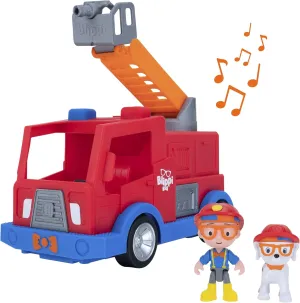 Blippi Fire Truck - Fun Vehicles with Freewheeling Features Including 3 Firefighter and Fire Dog, Sounds and Phrases - Educational Vehicles for Toddlers and Young Kids