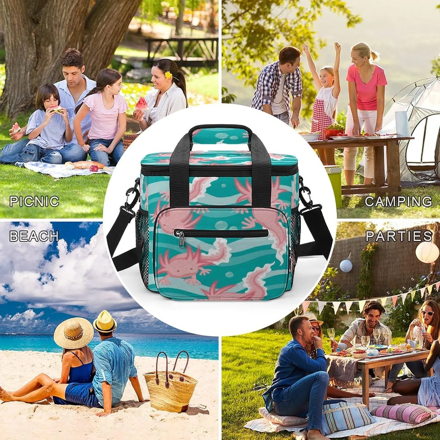 Blood-red Footprint 22.5L Insulated Camping Coolers Bag Halloween Horror Scary Large Leakproof Ice Chest for Beach Travel Picnic