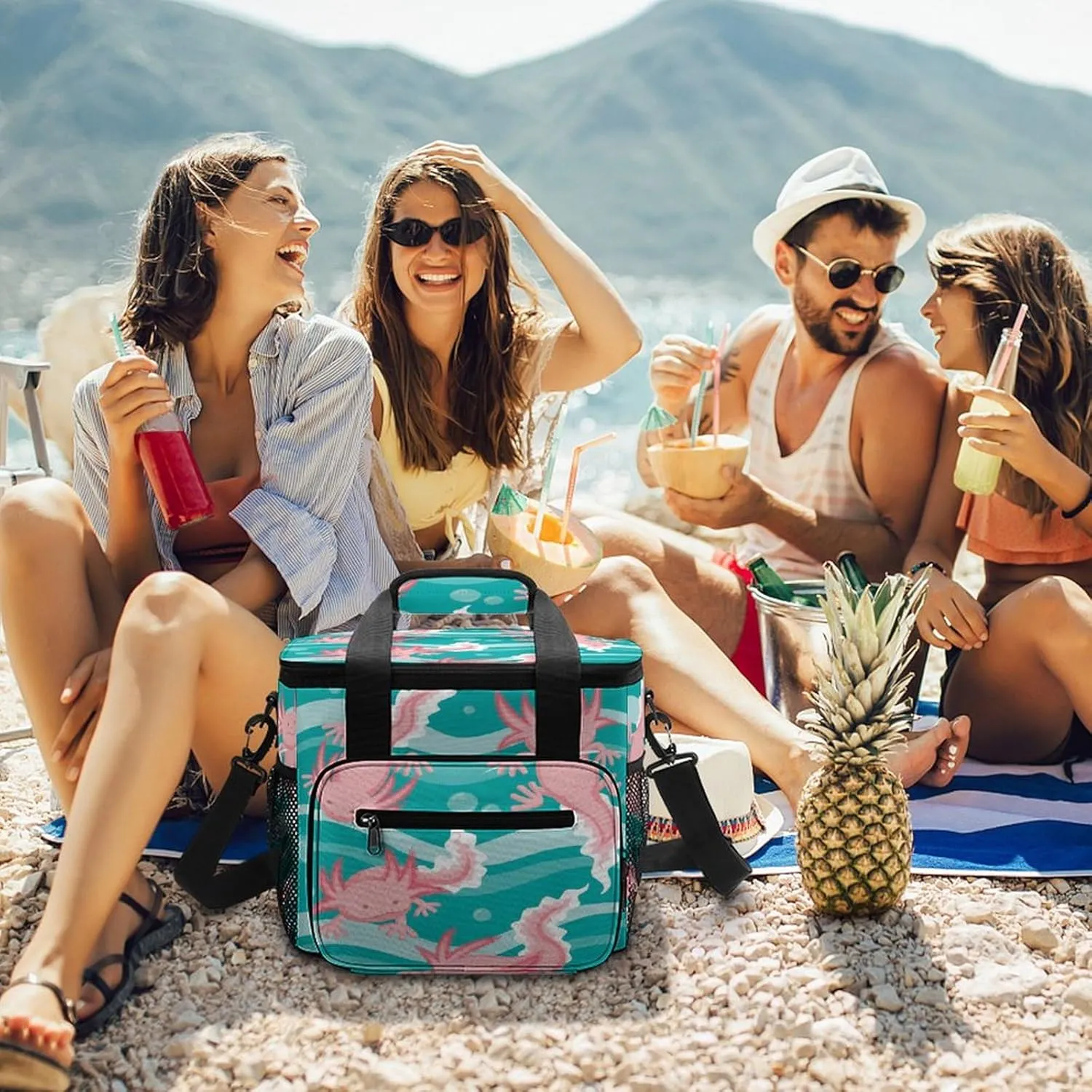 Blood-red Footprint 22.5L Insulated Camping Coolers Bag Halloween Horror Scary Large Leakproof Ice Chest for Beach Travel Picnic