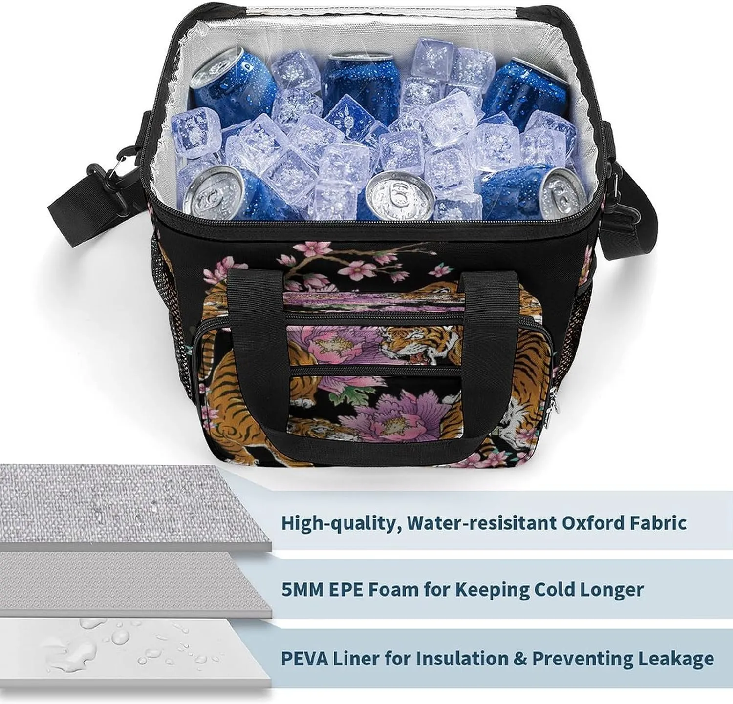 Blood Stains Spatter Portable 22.5L Soft Cooler Bag for Car Camping Halloween Horror Leakproof Ice Chest with Adjustable Strap Insulated Lunch Box for Work Hiking Picnic