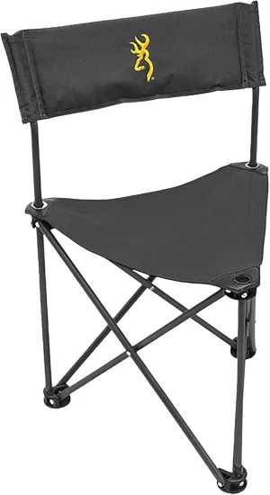 Browning Dakota Hunting and Camping Chair - Compact and Foldable Steel Frame with 3 Legs, Extra Wide 600D Fabric Seat, Angled Back, and Shoulder Carry Bag