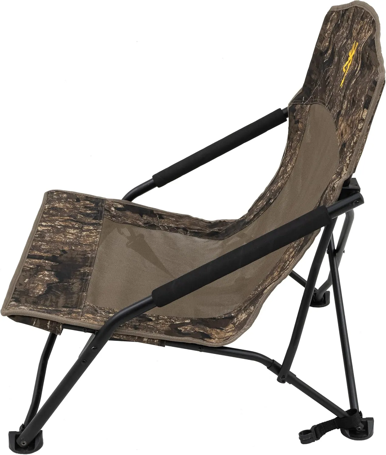 Browning Strutter Camo Turkey Hunting Chair with Foldable Low Profile Compact Design, Durable Steel Frame, and Padded Shoulder Carry Strap and Carry Bag