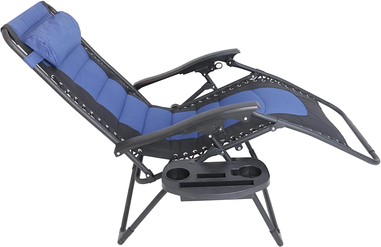 BTEXPERT Oversized Padded Zero Gravity Chair Folding Recliner Case Lounge Outdoor Pool Patio Beach Yard Garden Utility Tray Cup Holder