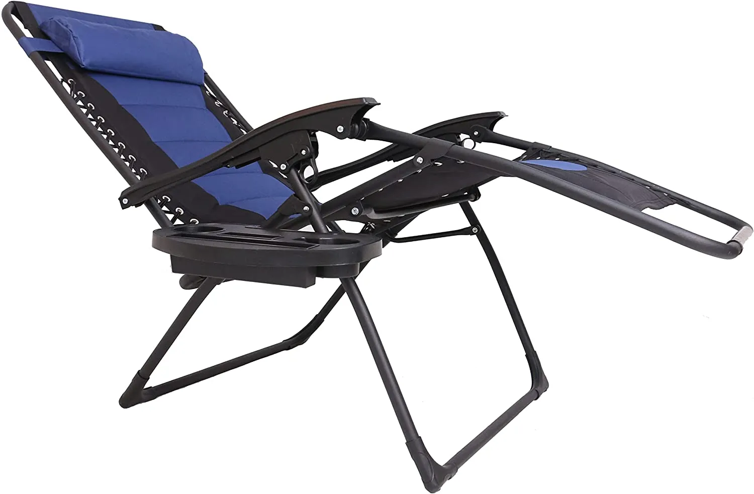 BTEXPERT Oversized Padded Zero Gravity Chair Folding Recliner Case Lounge Outdoor Pool Patio Beach Yard Garden Utility Tray Cup Holder