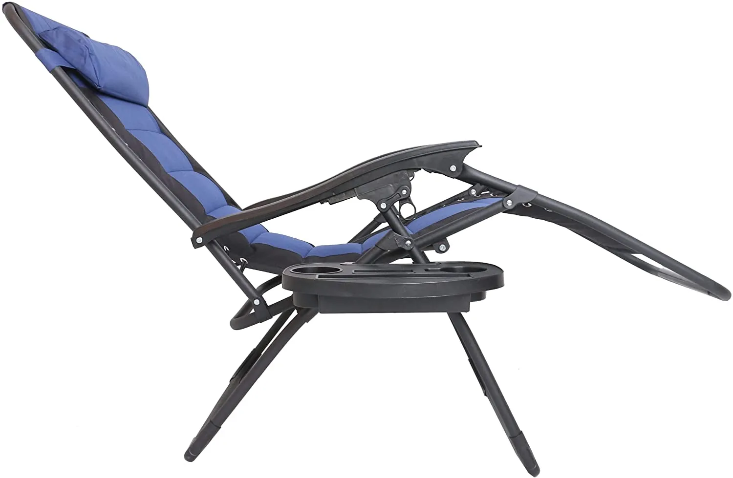 BTEXPERT Oversized Padded Zero Gravity Chair Folding Recliner Case Lounge Outdoor Pool Patio Beach Yard Garden Utility Tray Cup Holder