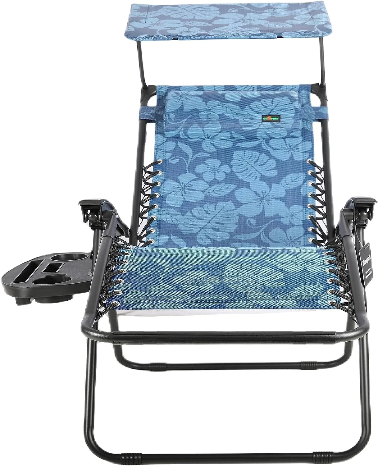 BTEXPERT Zero Gravity Chair Lounge Outdoor Pool Patio Beach Yard Garden Sunshade Utility Tray Cup Holder Blue
