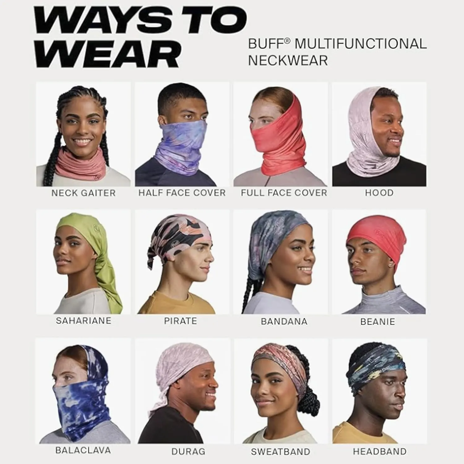 BUFF Lightweight Merino Wool Bike Neck Gaiter, 100% Ethically Sourced Wool, Reflective, Face Mask, Adult Size