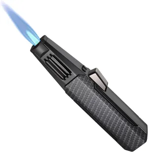 Butane Torch Lighter, Upgrated Refillable Kitchen Cooking Torch Windproof Adjustable Flame Solar Beam Torch Blow Torch with Safety Lock for Baking Creme Brulee HGT-198 (Butane Gas Not Included)