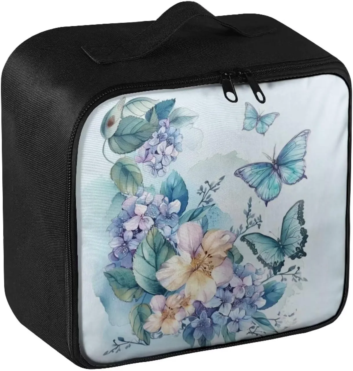 Butterfly First Aid Bag Empty Floral Kids Medicine Travel Kit Medical Pouch Portable Emergency Bag for School Dorm Car Medical Bag Empty Medium Light Blue