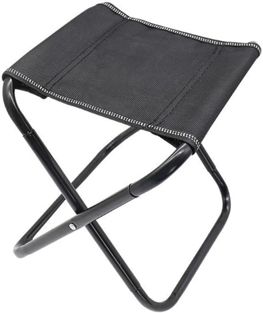 Cabilock Portable Folding Stool Chairs Outdoor Chairs Camping Stool Camping Supplies Steel Black