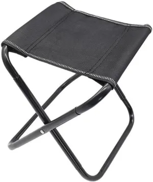 Cabilock Portable Folding Stool Chairs Outdoor Chairs Camping Stool Camping Supplies Steel Black