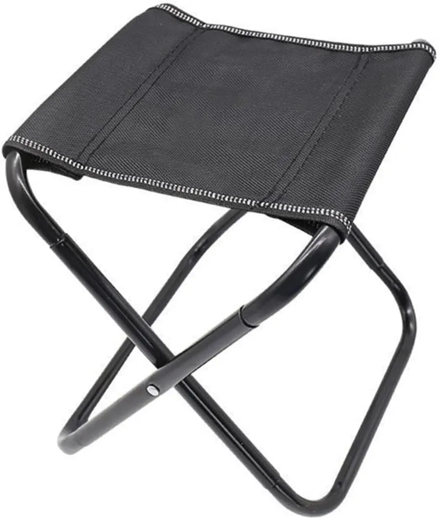 Cabilock Portable Folding Stool Outdoor Chairs Chairs Camping Stool Folding Camping Supplies Black Steel