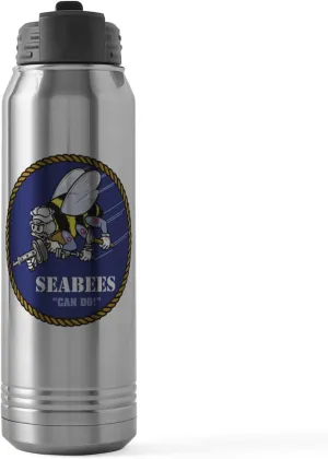 CafePress U.S. Navy Seabees Logo 30 Oz Stainless Steel Water Bottle 30 oz (887 ml) Stainless Steel Water Bottle