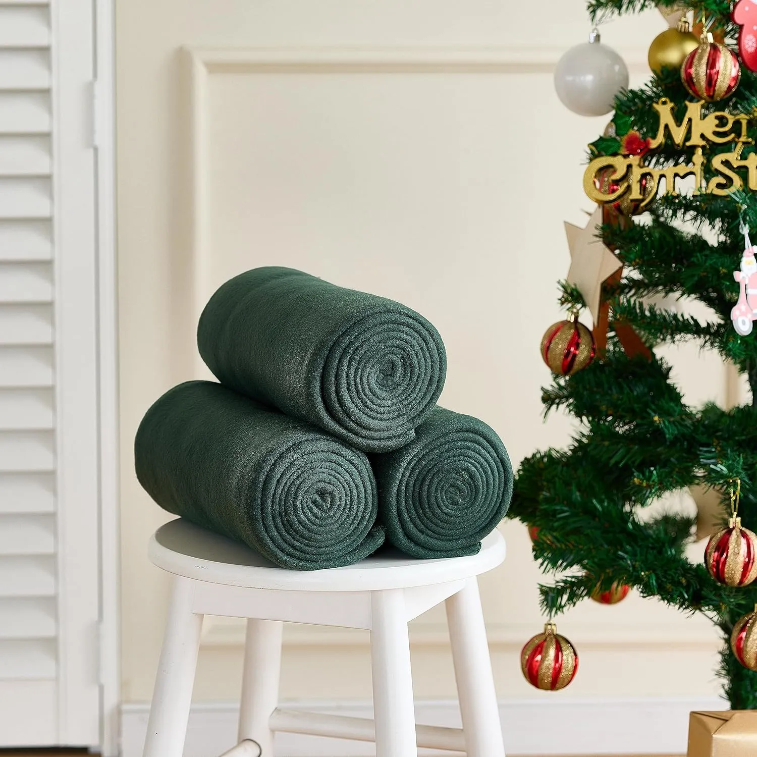 CAI TENG Blankets Throws Fleece Blanket Bulk Green Lightweight Warm Kids Blanket Soft Cozy Deco Christmas 50 x 60 Dog Blanket Bulk Fleece Fabric Blanket for Bed Sofa Couch Office Outdoor 6 Pack
