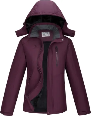 CAMEL CROWN Women's Warm Winter Ski Jackets Waterproof Snow Coat with Hood Mountain Windproof Rain Jacket