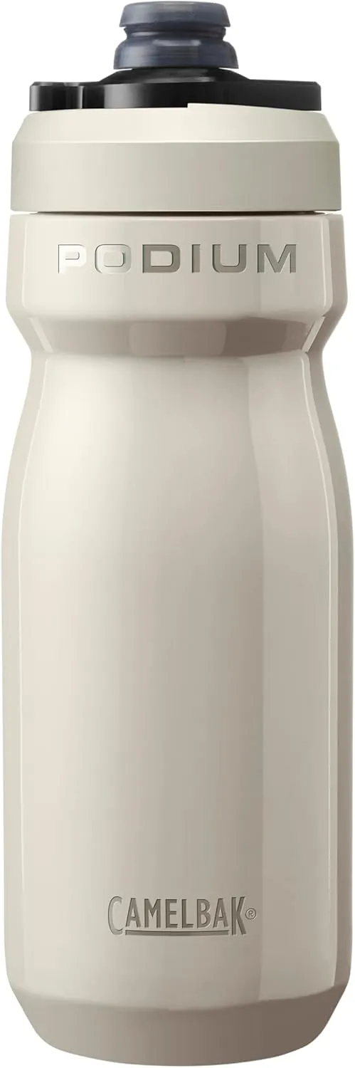 CamelBak Podium Steel Insulated Stainless Steel Bike Water Bottle – for Cycling, Fitness & Sports- Fits Most Bike Cages, 18oz - Stone