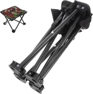 Camouflage Folding Camping Stool Portable Outdoor Chair for Fishing Hiking and Beach Trips Lightweight Durable Design for Versatile Use