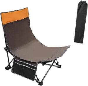 Camp Chair Beach Chair Recliner Heavy Duty Stool Portable Lounge Chair Folding Chair for Patio Outdoor Concert Lawn Traveling, Beige