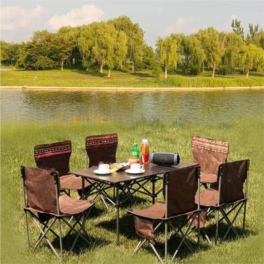 Camp Stool Camping Folding Moon Chair Chair Outdoor Portable High Back Chair Home Dining Table Night Market Stall Camping Stool(G)