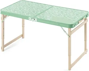 Camp Table Blackdog Outdoor Aluminum Alloy Lifting Folding Table Portable Car Camping Table Picnic Gear Dining Table (Green)