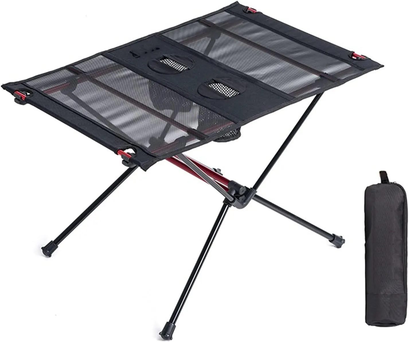 Camp Table Lightweight Aluminum Portable Roll Up Outdoor Folding Camping Table Patio Metal Foldable Picnic Table