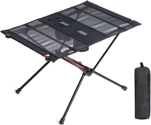 Camp Table Lightweight Aluminum Portable Roll Up Outdoor Folding Camping Table Patio Metal Foldable Picnic Table