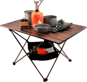 Camp Table Ultralight Portable Folding Camping Table Compact Roll Up Tables with Carrying Bag for Outdoor Camping Hiking Picnic