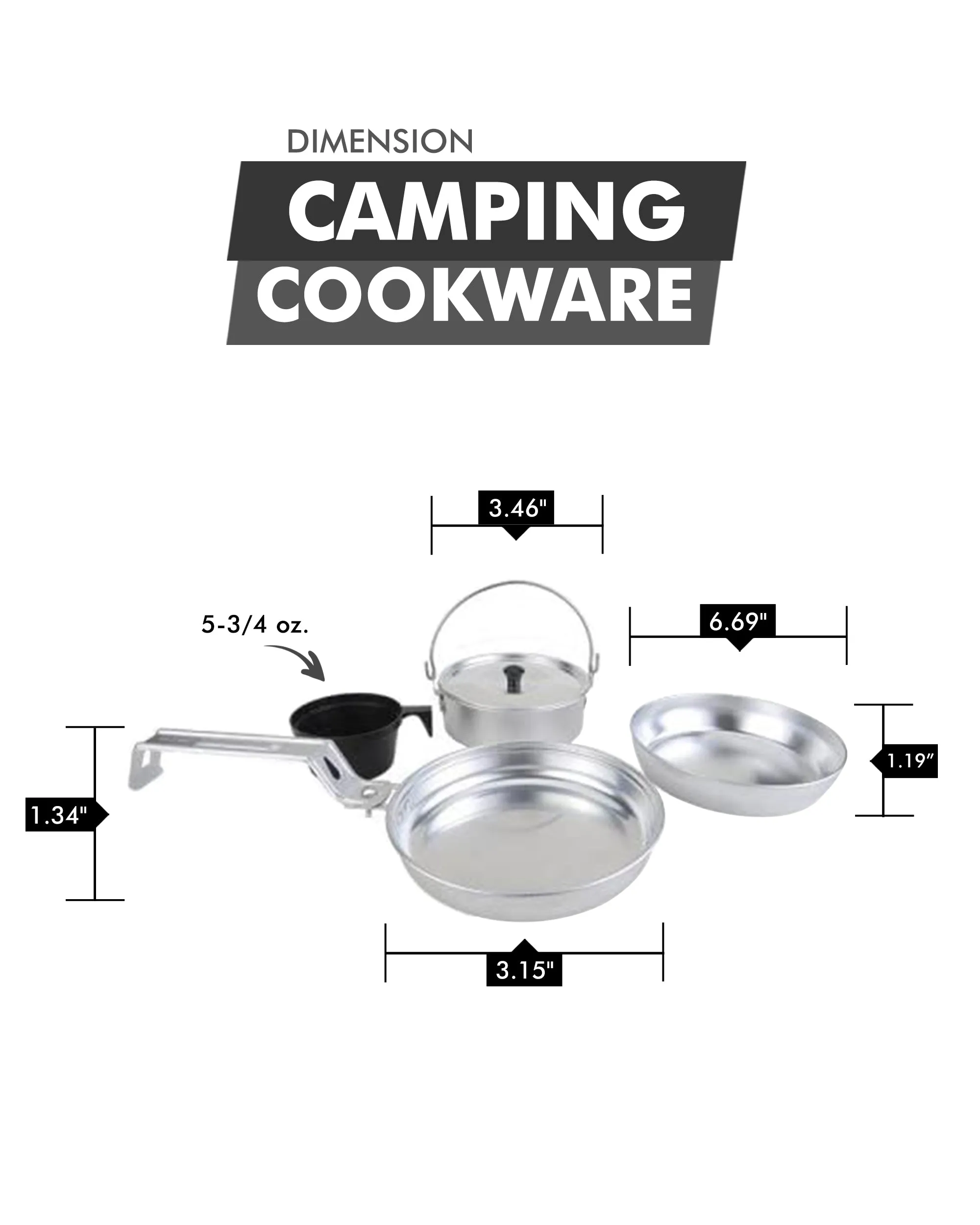 CampCore 3-Piece Cookware Set – Compact Aluminum Cooking Kit