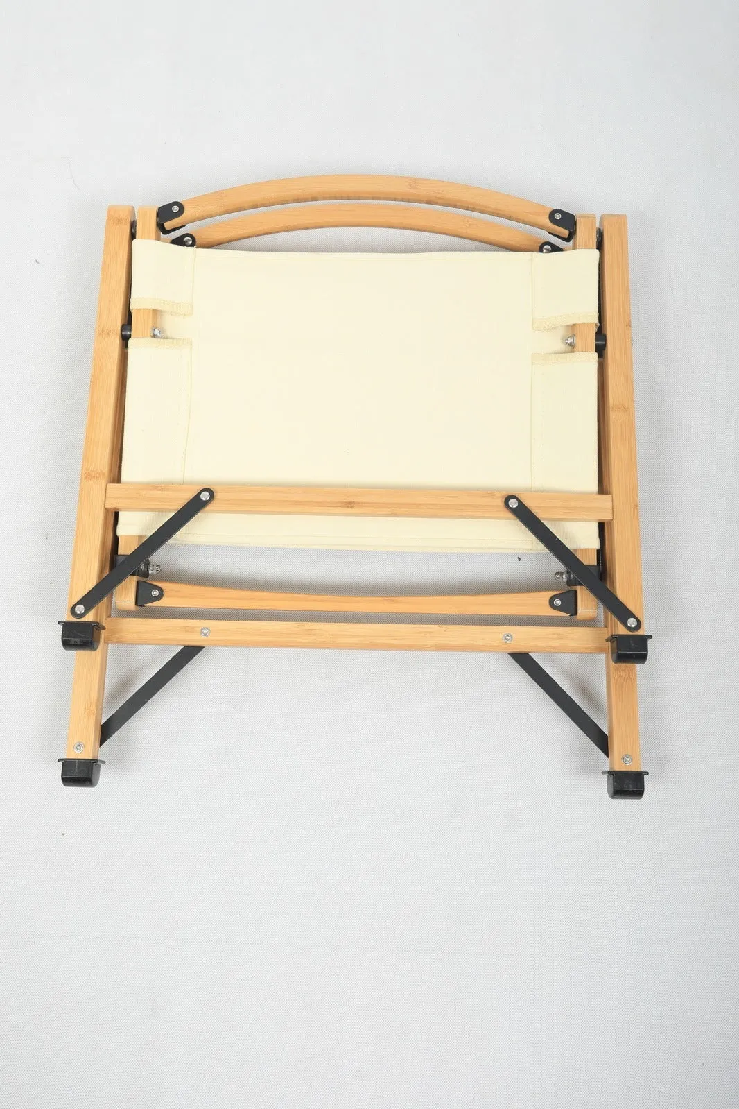 Camping Bamboo Khaki/Beige Canvas Foldable Dual-purpose Picnic - Outdoor Park 4x Risk-free Wooden Chair