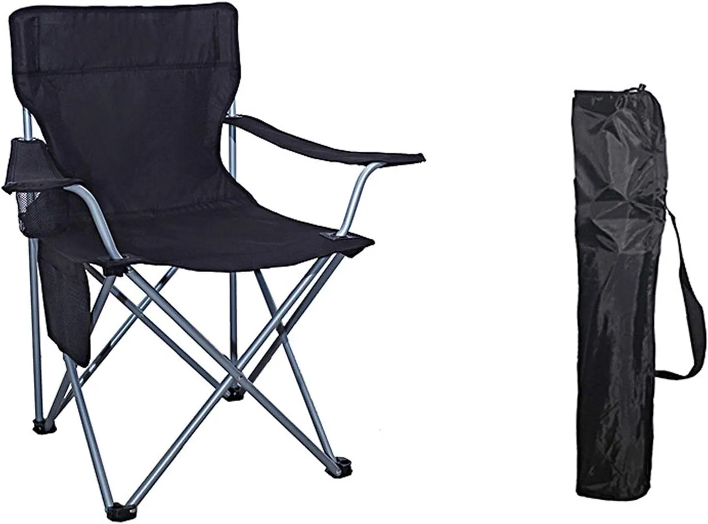 Camping Chair, Armchair Folding Chair with Mesh Bag with Cup Holder, for Camp, Fishing, Hiking, Outdoor, Beach,Carry Bag BBQ,1