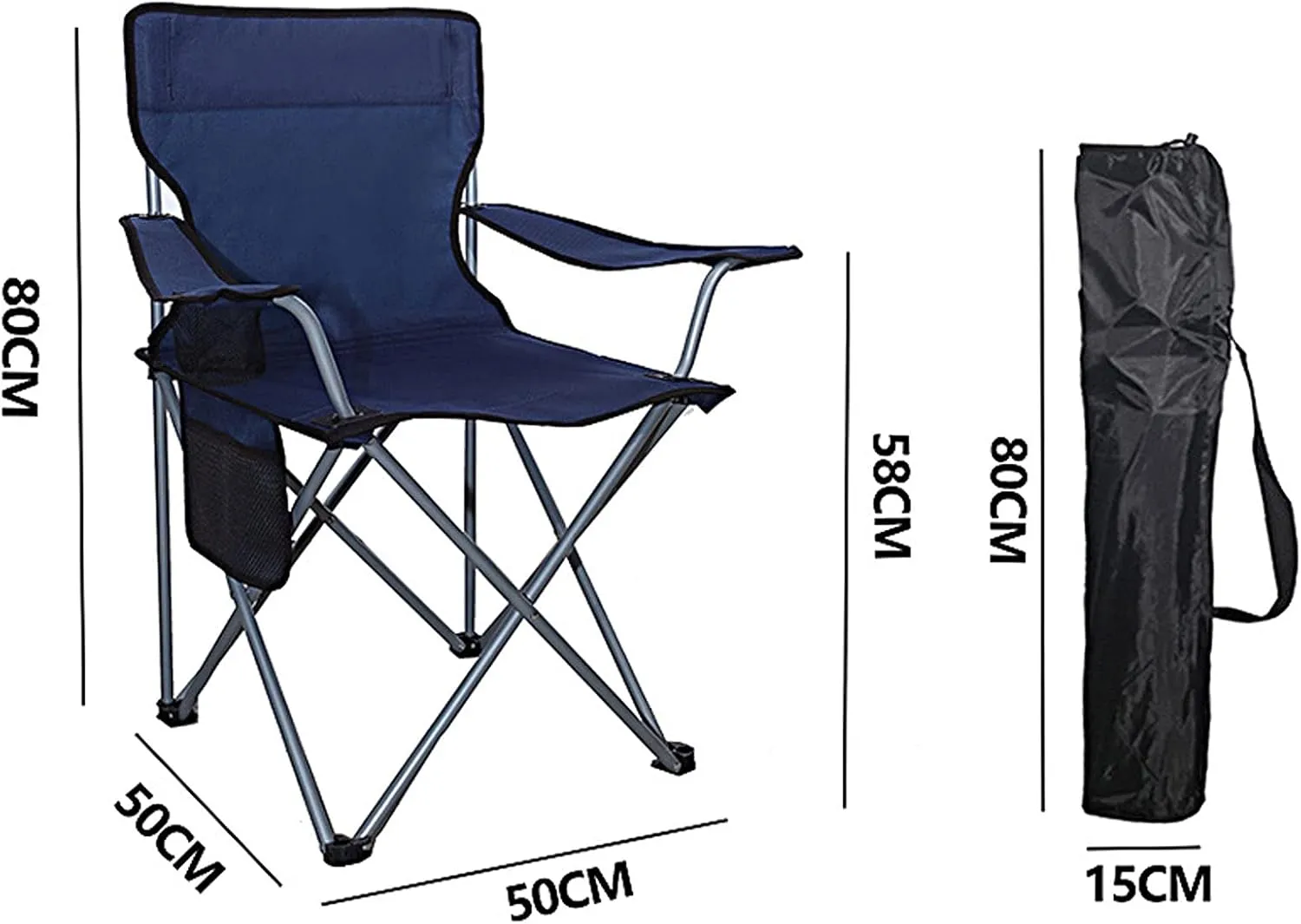 Camping Chair, Armchair Folding Chair with Mesh Bag with Cup Holder, for Camp, Fishing, Hiking, Outdoor, Beach,Carry Bag BBQ,2