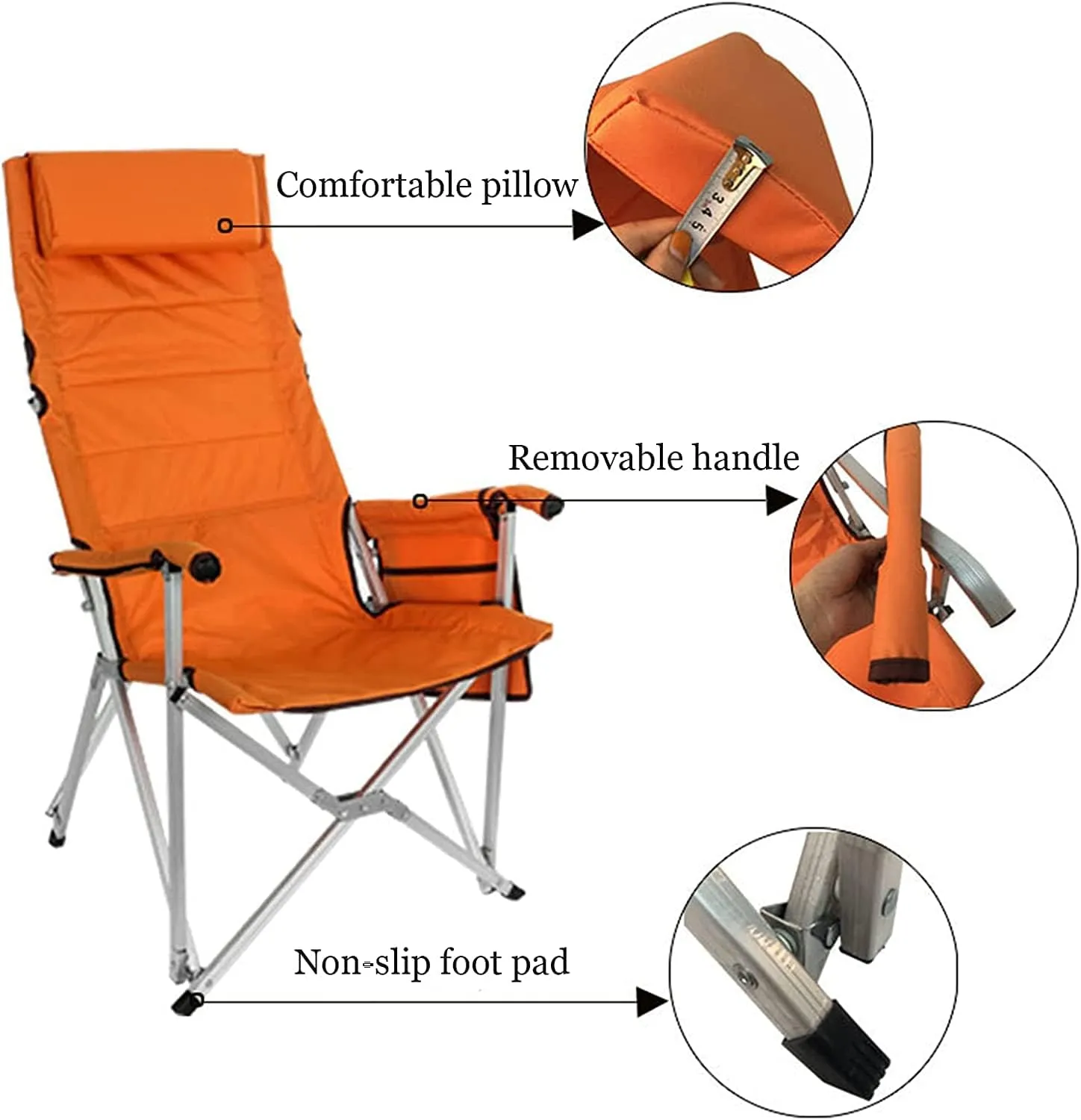 Camping Chair Camp Chair Fishing Chair with Foldable Backrest Camping Ultralight Aluminum Tube Seat Stool with Soft Armrest Outdoor Break Recliner Folding Chairs Outdoor Fishing Chair (Colo