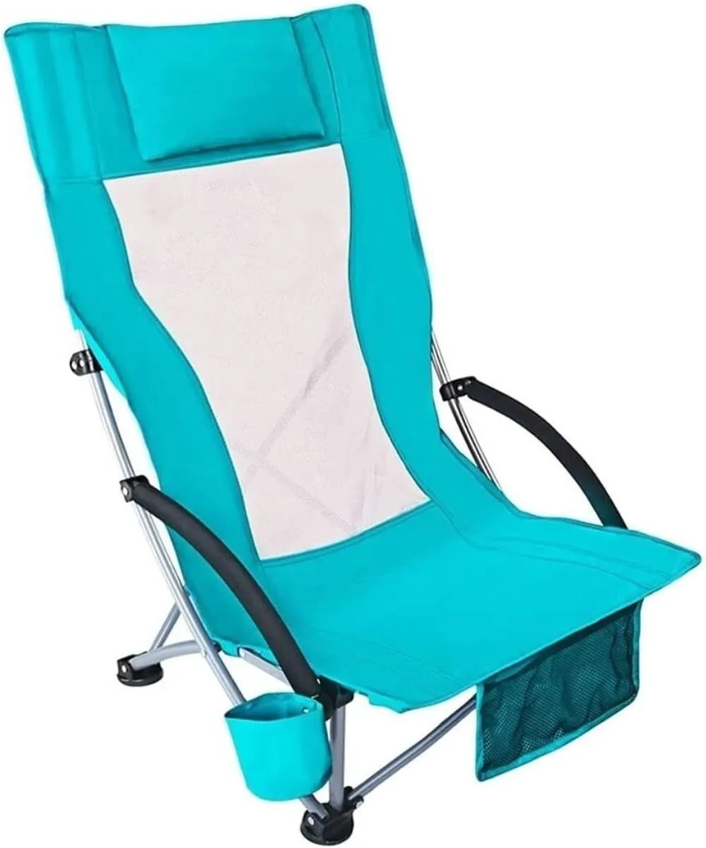 Camping Chair Folding Chairs Lawn Chairs High-Backed Armchair Padded Deck Chair Portable Beach Chair Folding Chair Ergonomics Breathable Comfortable With Headrest Folding Chair Camp Chair Moon Chair (