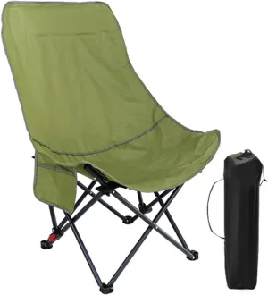 Camping Chair Heavy Duty Oversized Foldable Outdoor Chair 3 Levels Adjustable for Outside Travel Picnic Hiking-Green
