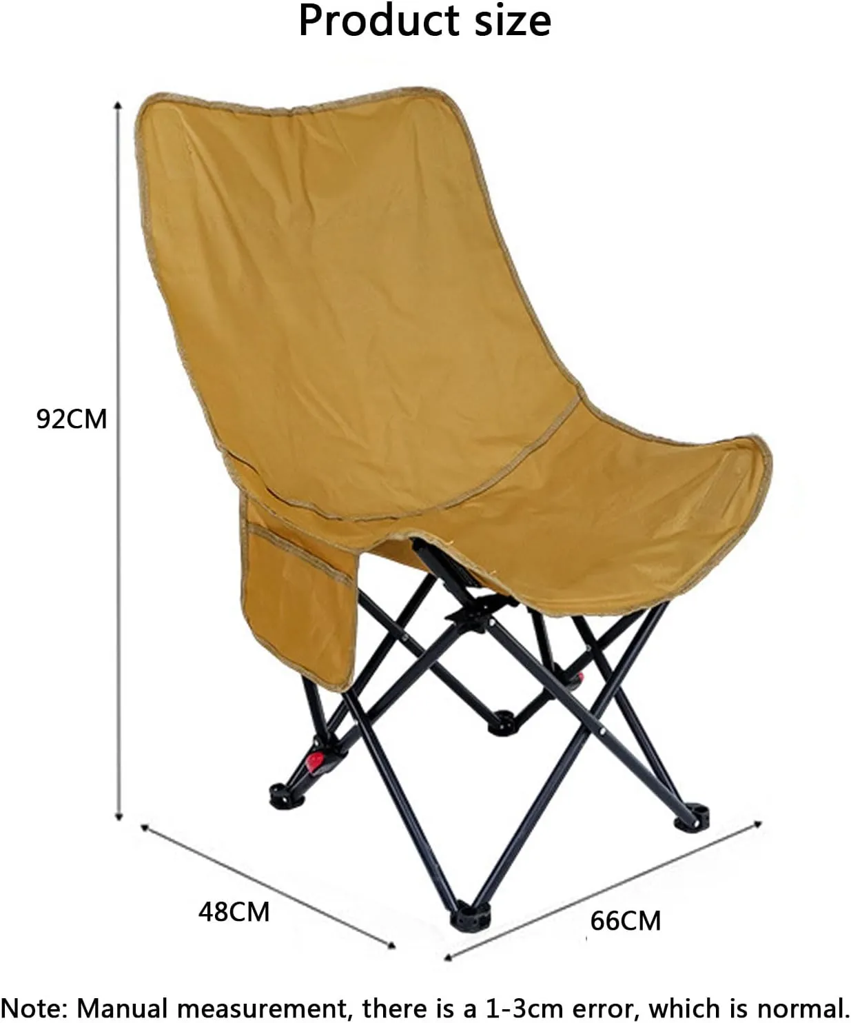 Camping Chair Heavy Duty Oversized Foldable Outdoor Chair 3 Levels Adjustable for Outside Travel Picnic Hiking-Green