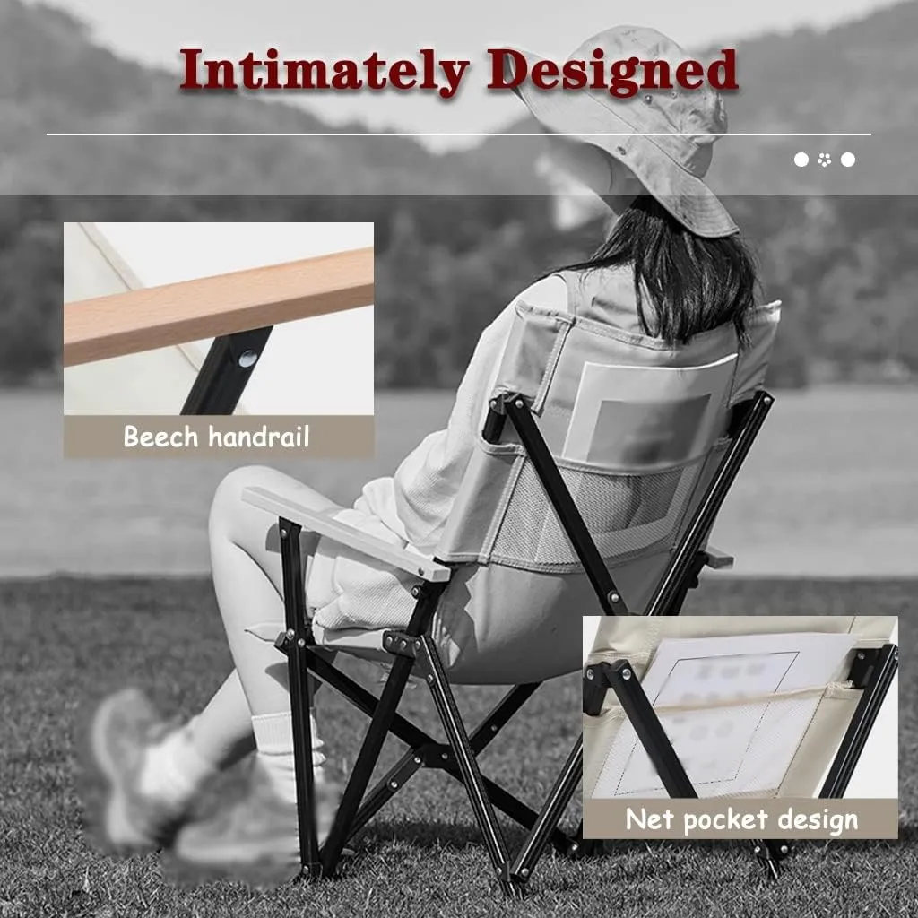 Camping Chair Lounge Chair Portable Aluminum Alloy Outdoor Fishing Chair, Easy to Store Foldable Beach Chair, Heavy Duty Compact Camping Chair, Load Bearing 260lb