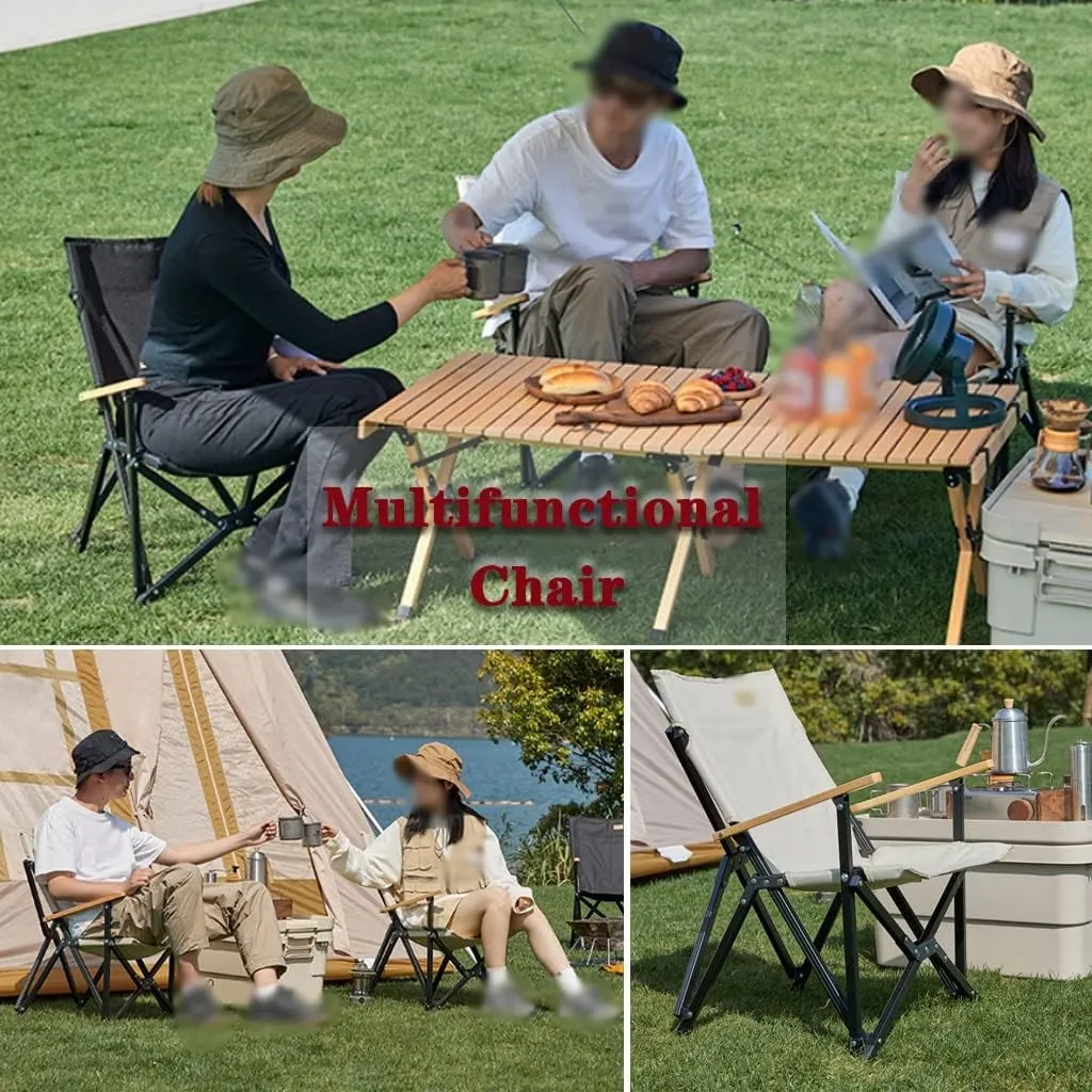 Camping Chair Lounge Chair Portable Aluminum Alloy Outdoor Fishing Chair, Easy to Store Foldable Beach Chair, Heavy Duty Compact Camping Chair, Load Bearing 260lb