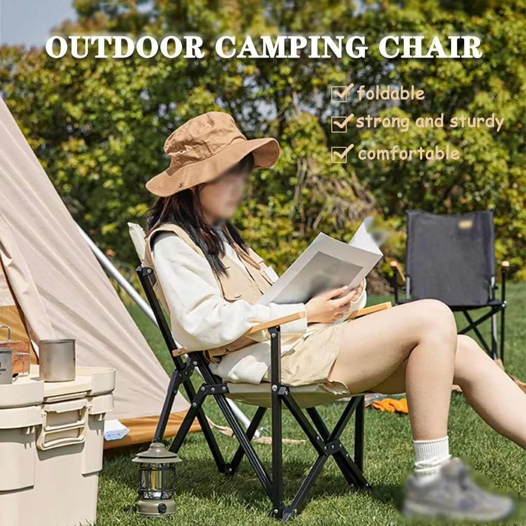 Camping Chair Lounge Chair Portable Aluminum Alloy Outdoor Fishing Chair, Easy to Store Foldable Beach Chair, Heavy Duty Compact Camping Chair, Load Bearing 260lb
