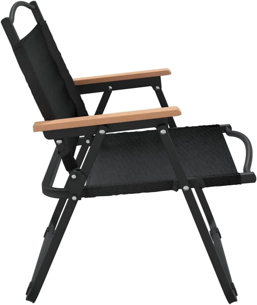 Camping Chairs 2 pcs Black 21.3"x16.9"x23.2" Oxford Fabric,Patio Dining Chairs,Garden Seat,Outdoor Chair for Outdoor Relaxation