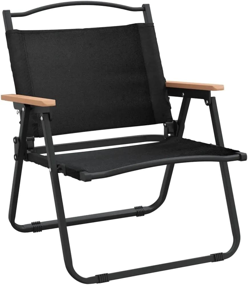 Camping Chairs 2 pcs Black 21.3"x16.9"x23.2" Oxford Fabric,Patio Dining Chairs,Garden Seat,Outdoor Chair for Outdoor Relaxation