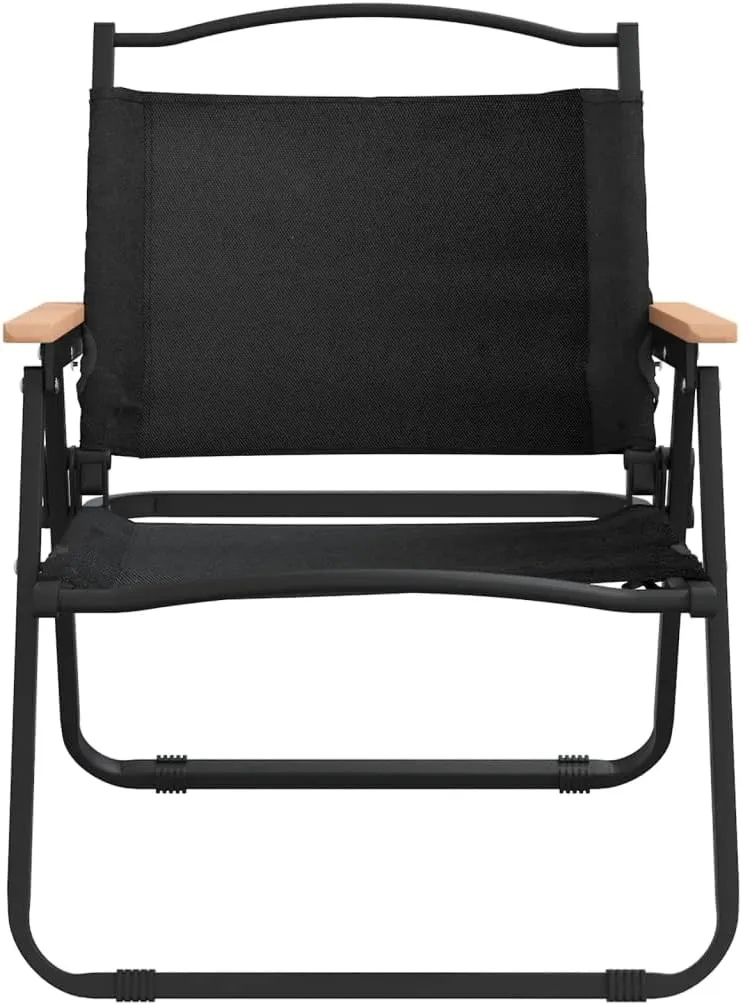 Camping Chairs 2 pcs Black 21.3"x16.9"x23.2" Oxford Fabric,Patio Dining Chairs,Garden Seat,Outdoor Chair for Outdoor Relaxation