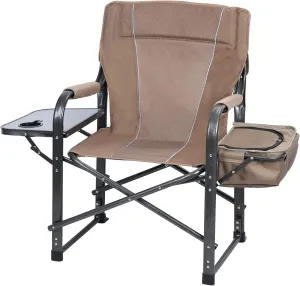 Camping Chairs, Fishing Chair, Folding Ice Fishing Chair for Adults, Timber Ridge Camping Chair with Cooler Bag and Cup Holder, Breathable Mesh Back & Compact Design for Camping Hiking 1 Set